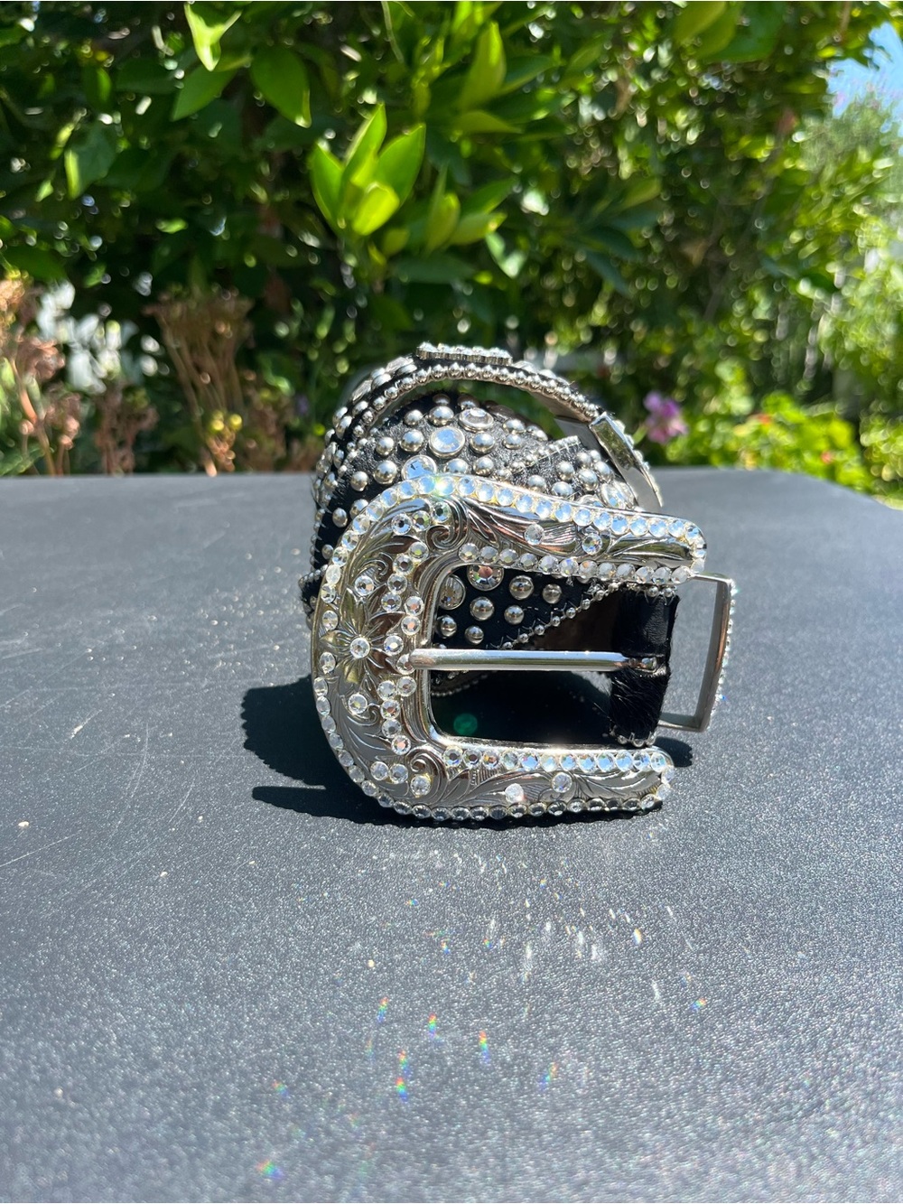 B.B. Simon Black Rhinestone 
Belt